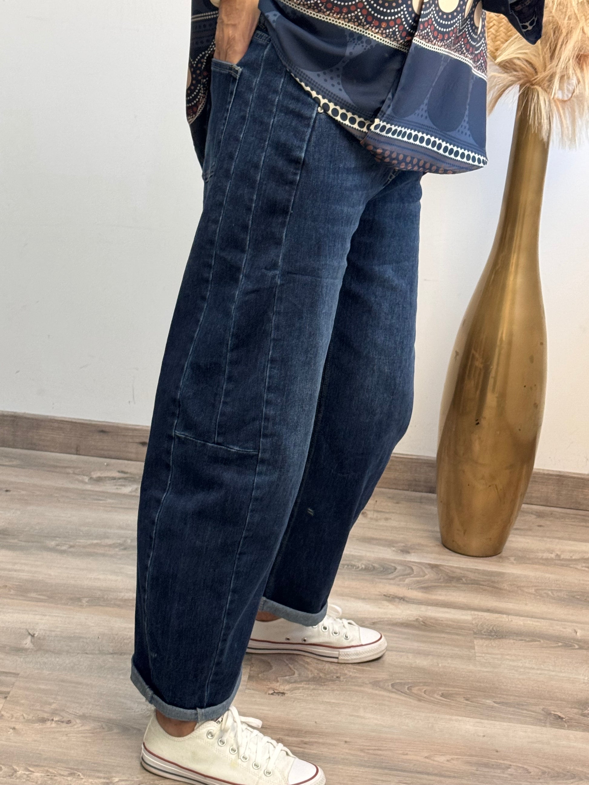 Jeans barrel bleu