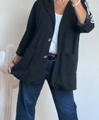 Veste casuel noir jolie forme