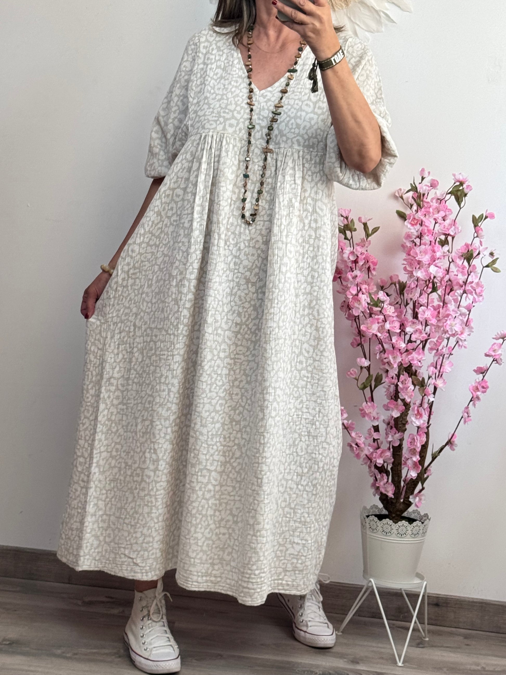 Robe bohème gaz de coton
Léo beige TU 36/46