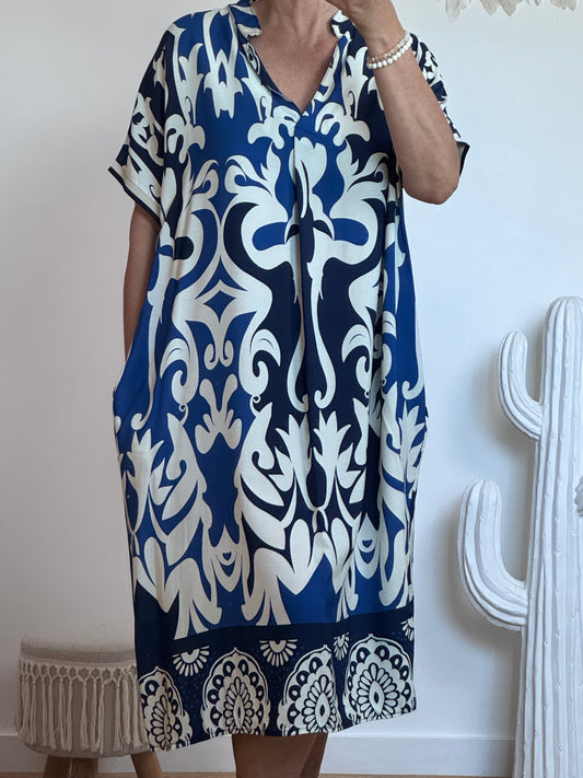 Robe fluide arabesque marine TU 40/48