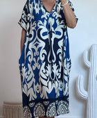 Robe fluide arabesque marine TU 40/48