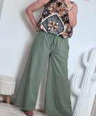 Pantalon lin et coton kaki 38/44