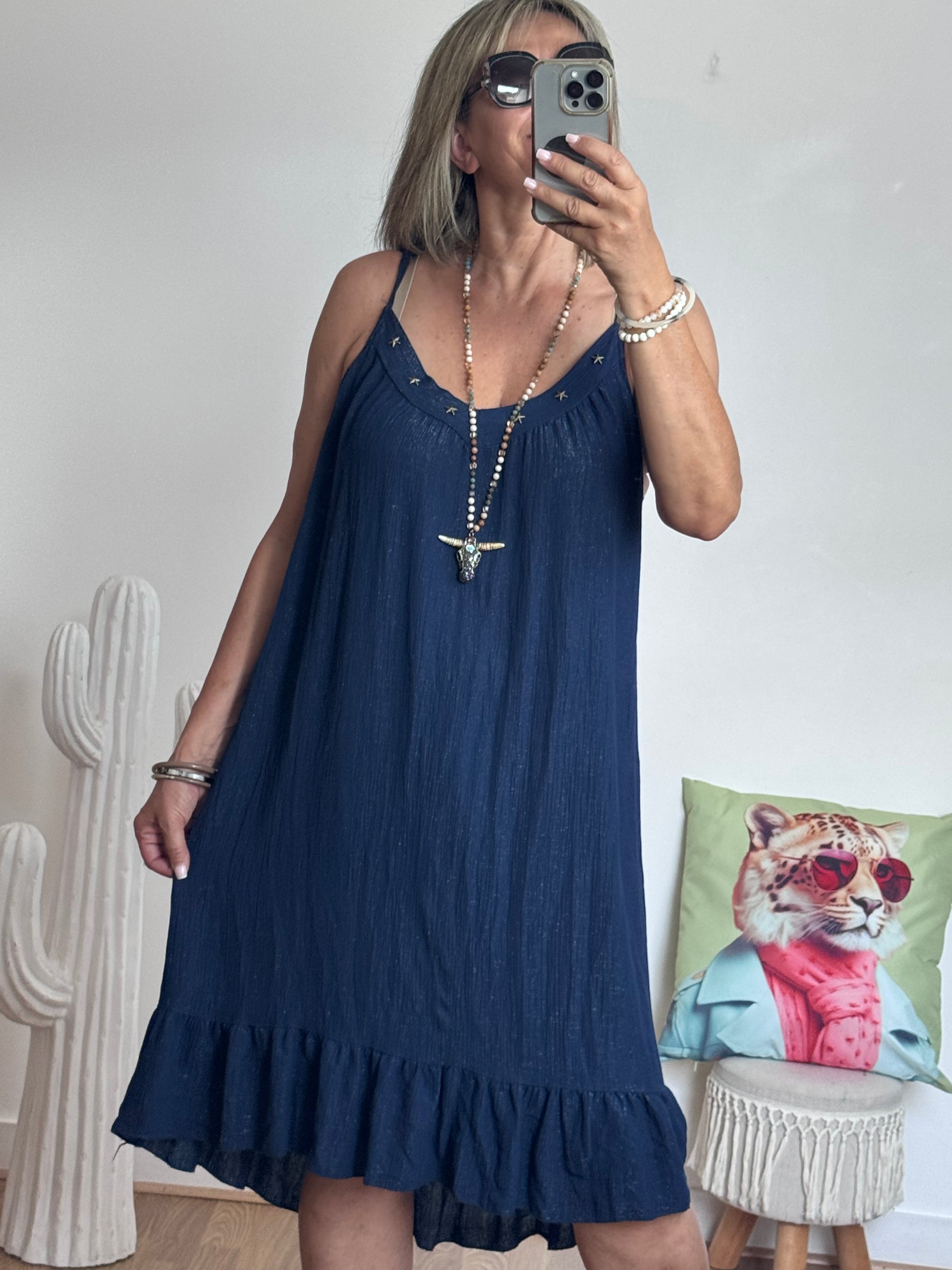 Robe d’été à bretelles marine