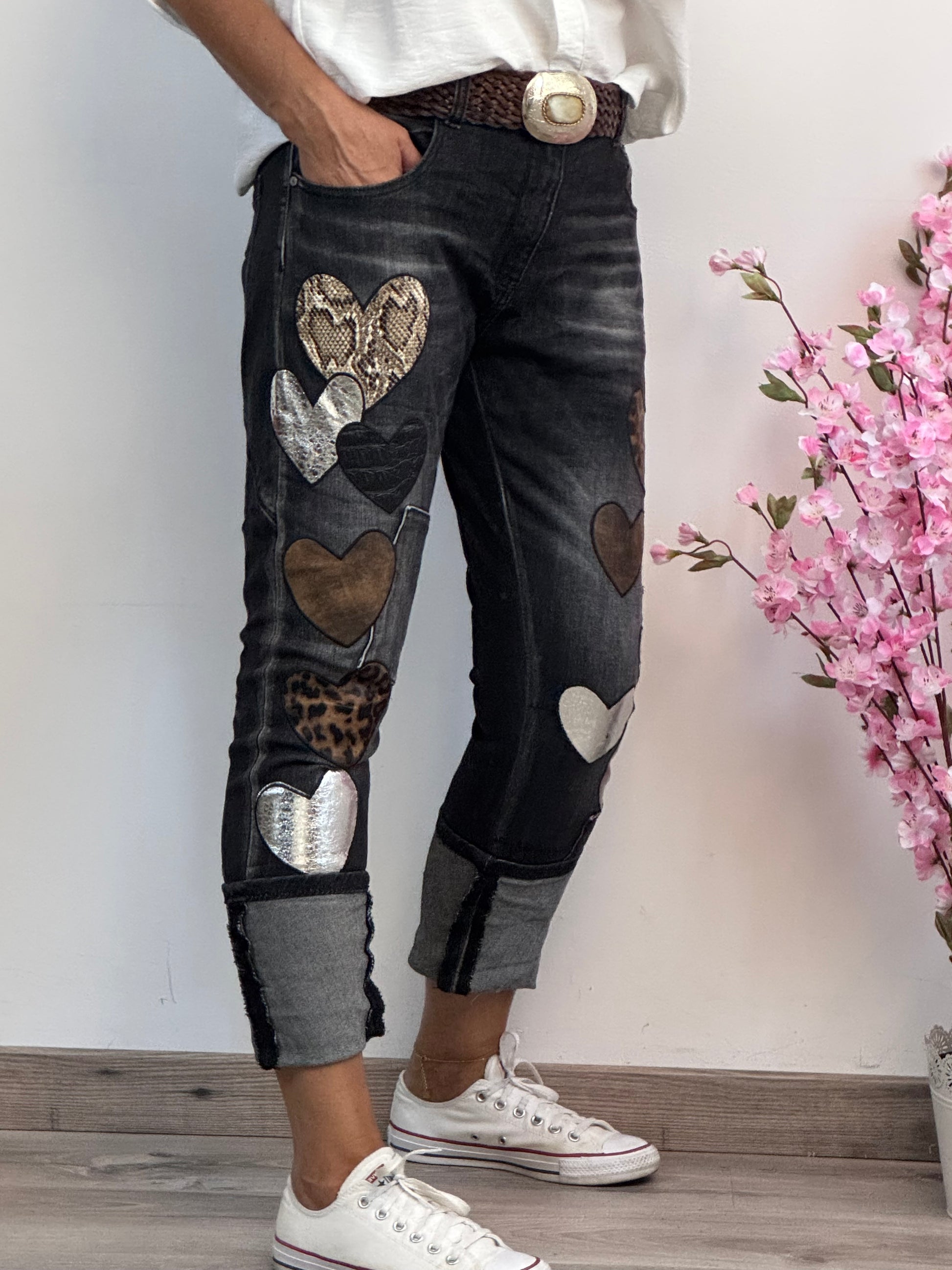 Jeans noir cœur 🤎 taillé