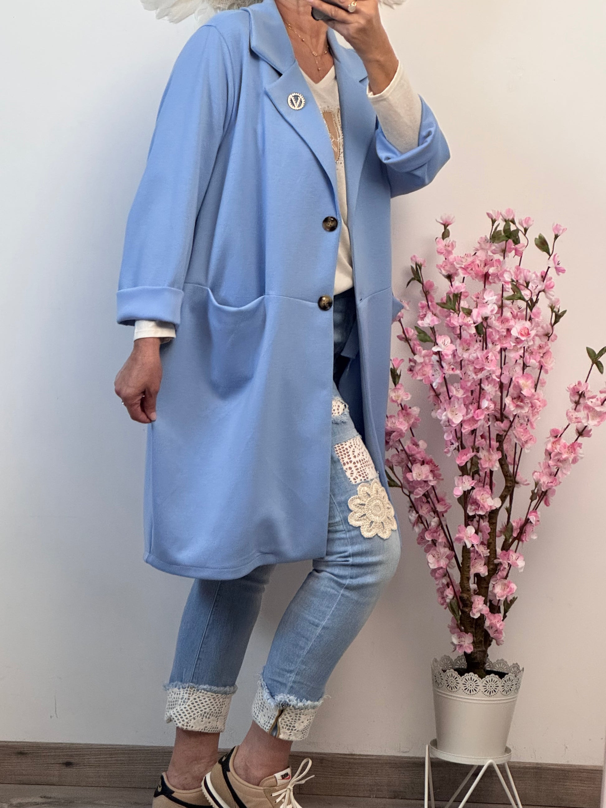 Veste longue Casuel bleue TU 46/52