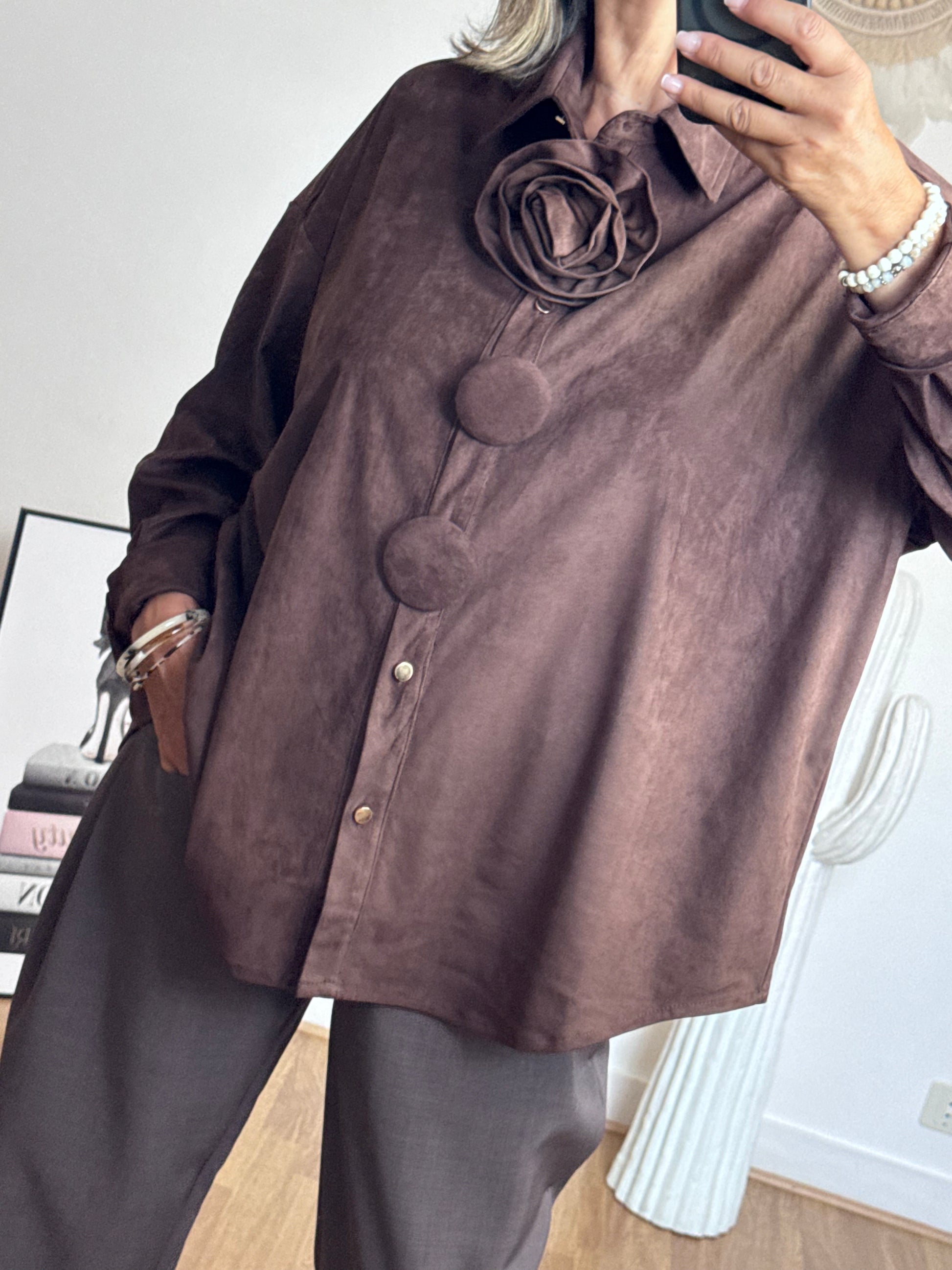 Chemise ou veste Louisa marron