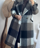 Manteau carreaux taupe