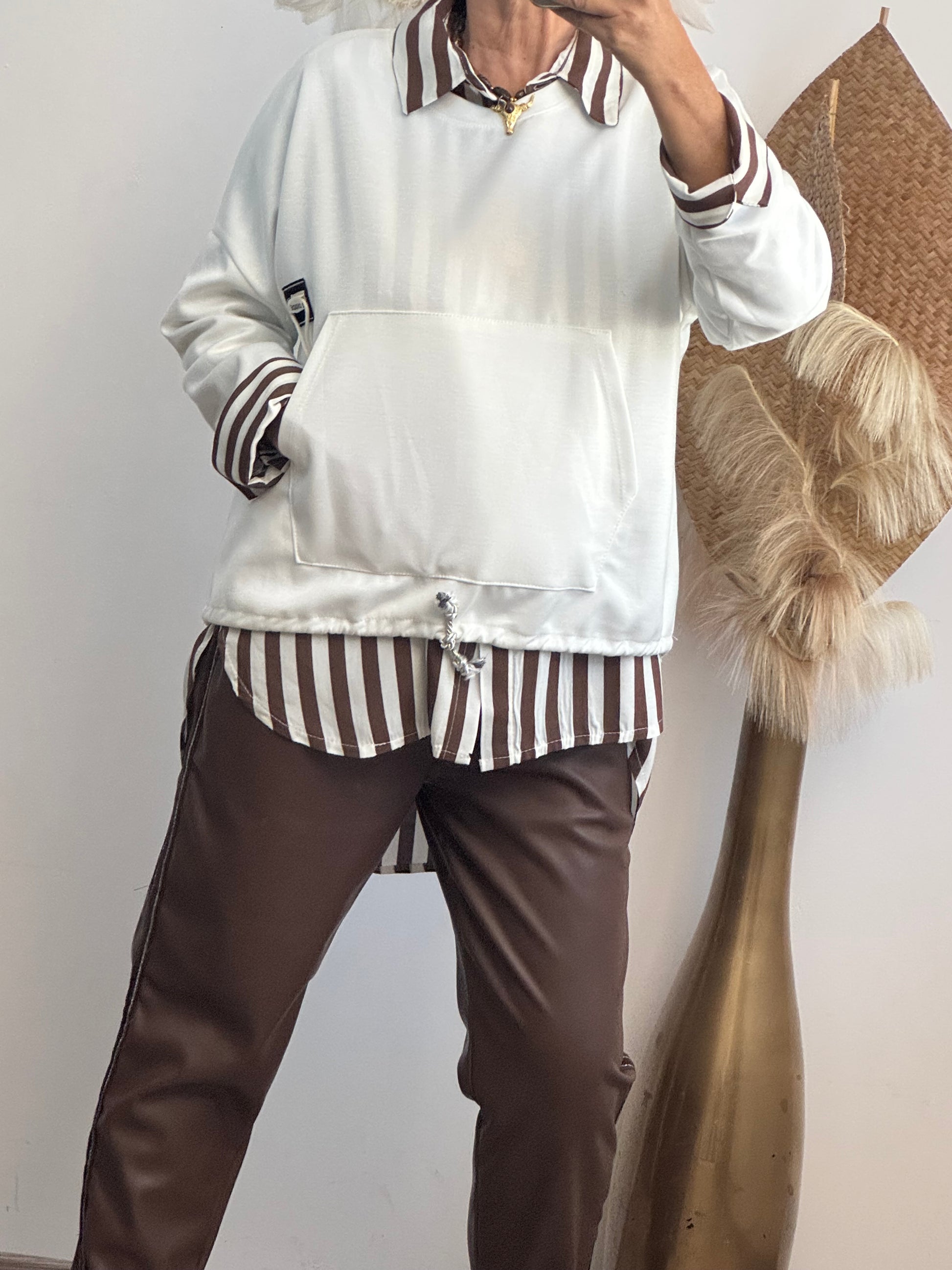 Sweat-shirt blanc Mael