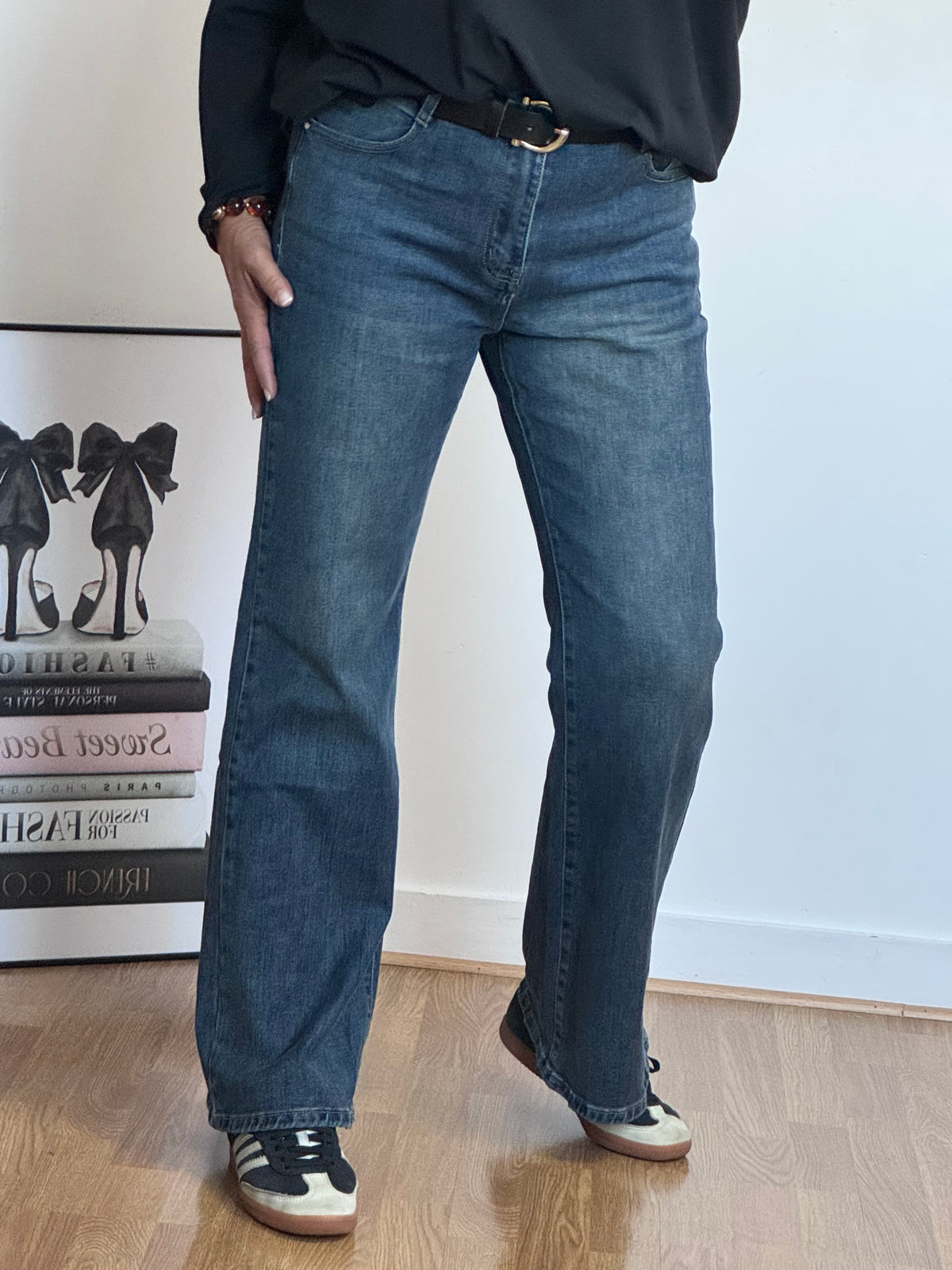 Jean flare denim bleu