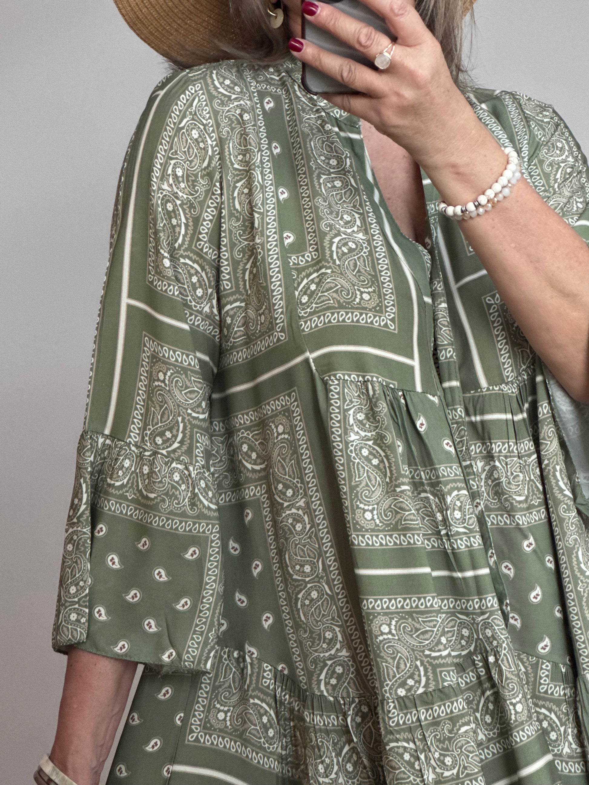 Robe Léa bandana kaki
