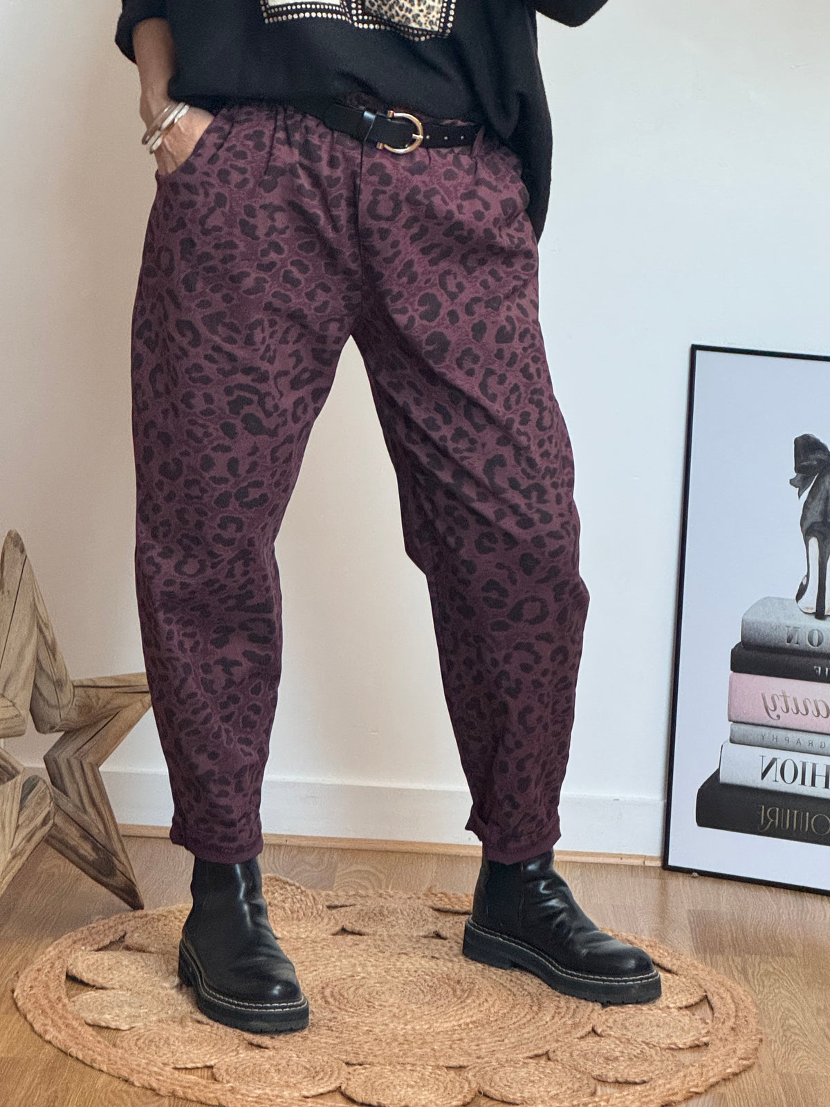 Pantalon Léo lie de vin TU 40/48