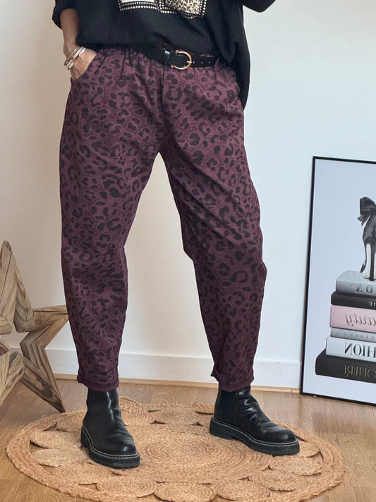 Pantalon Léo lie de vin TU 40/48