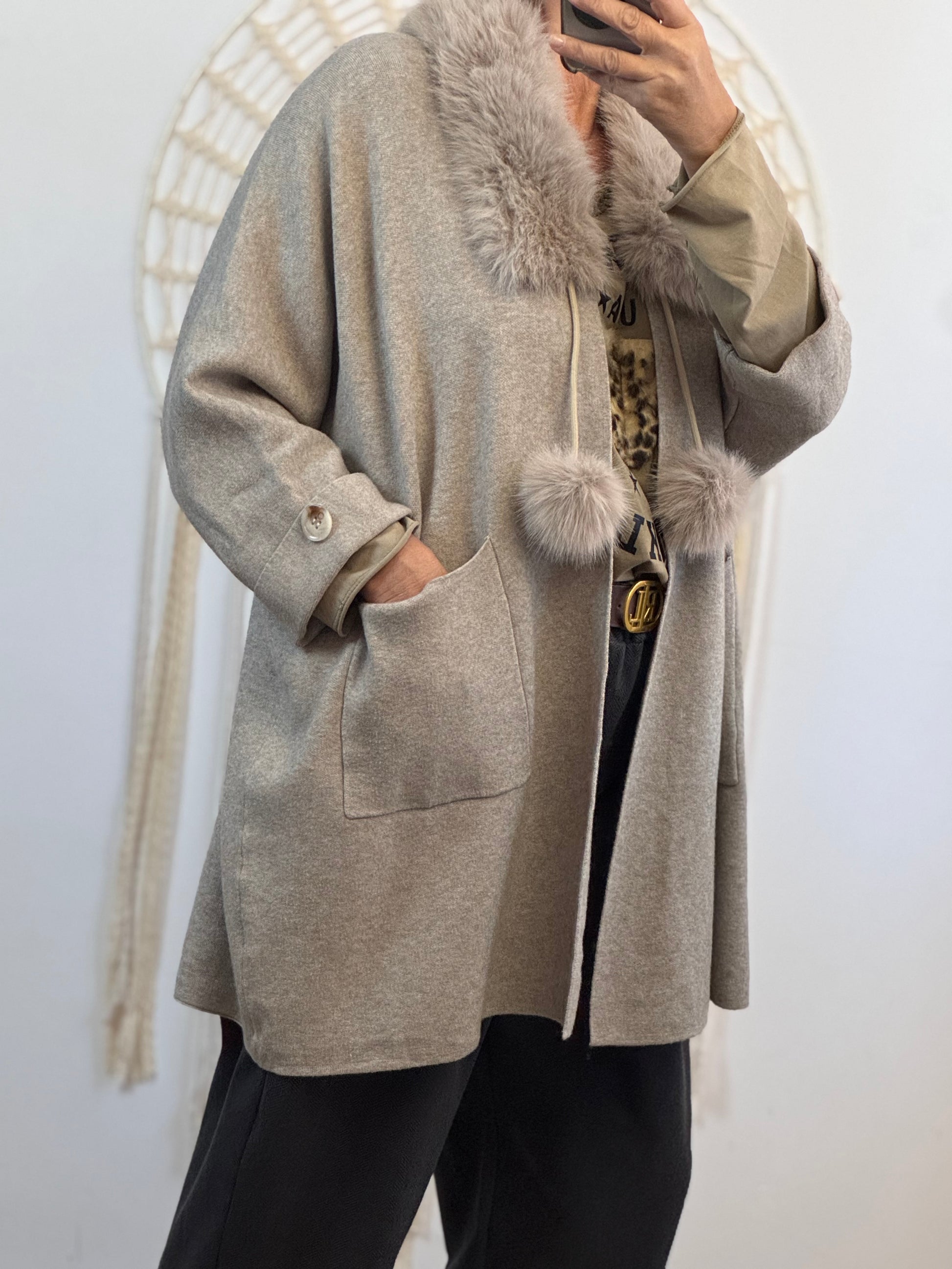 Veste longue taupe TU 42/50