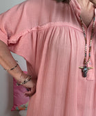 Robe tie and dye pêche/rose