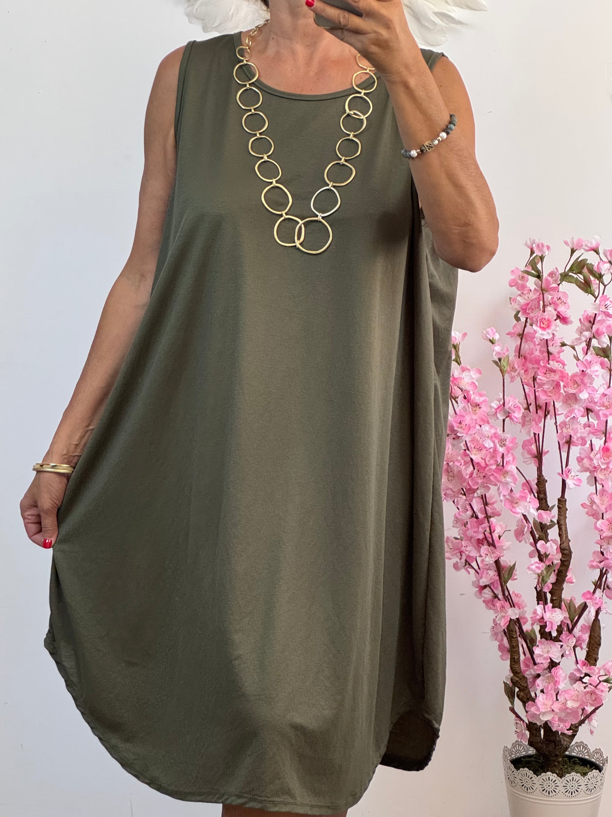 Robe Sarah kaki grande taille TU 46/52