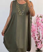 Robe Sarah kaki grande taille TU 46/52