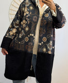 Manteau bi matière noir