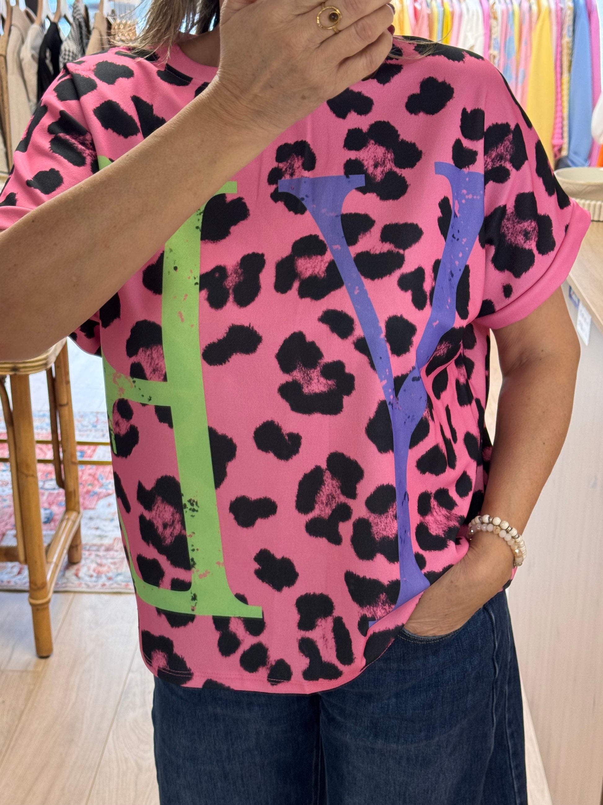 Teeshirt Léo Yeah fuchsia