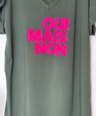 Robe teeshirt « Oui Mais Non » kaki