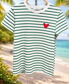 Teeshirt rayures vertes enfants ❤️
