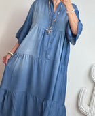 Robe boheme lyocell bleu foncé TU 44/50