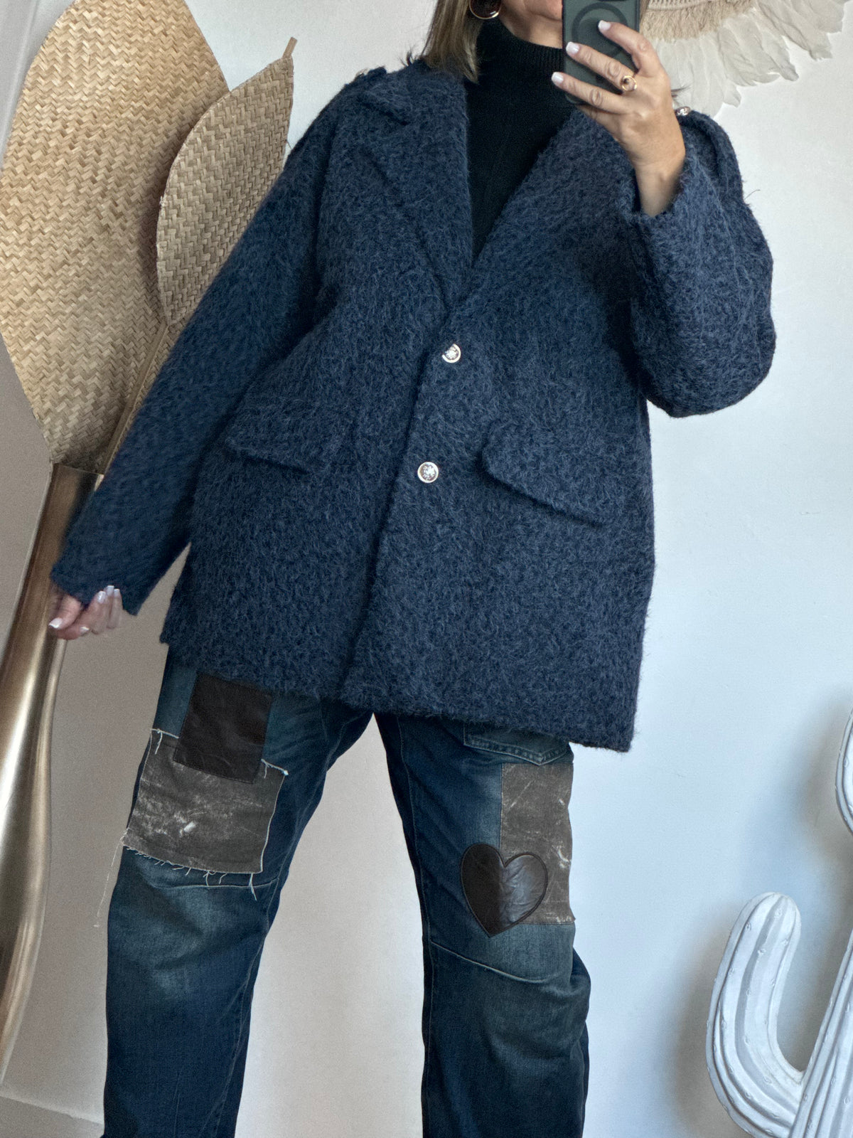 Veste moumoute bleue