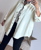 Veste jeans oversize crème