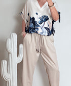 Blouse imprimée marine TU 44/50