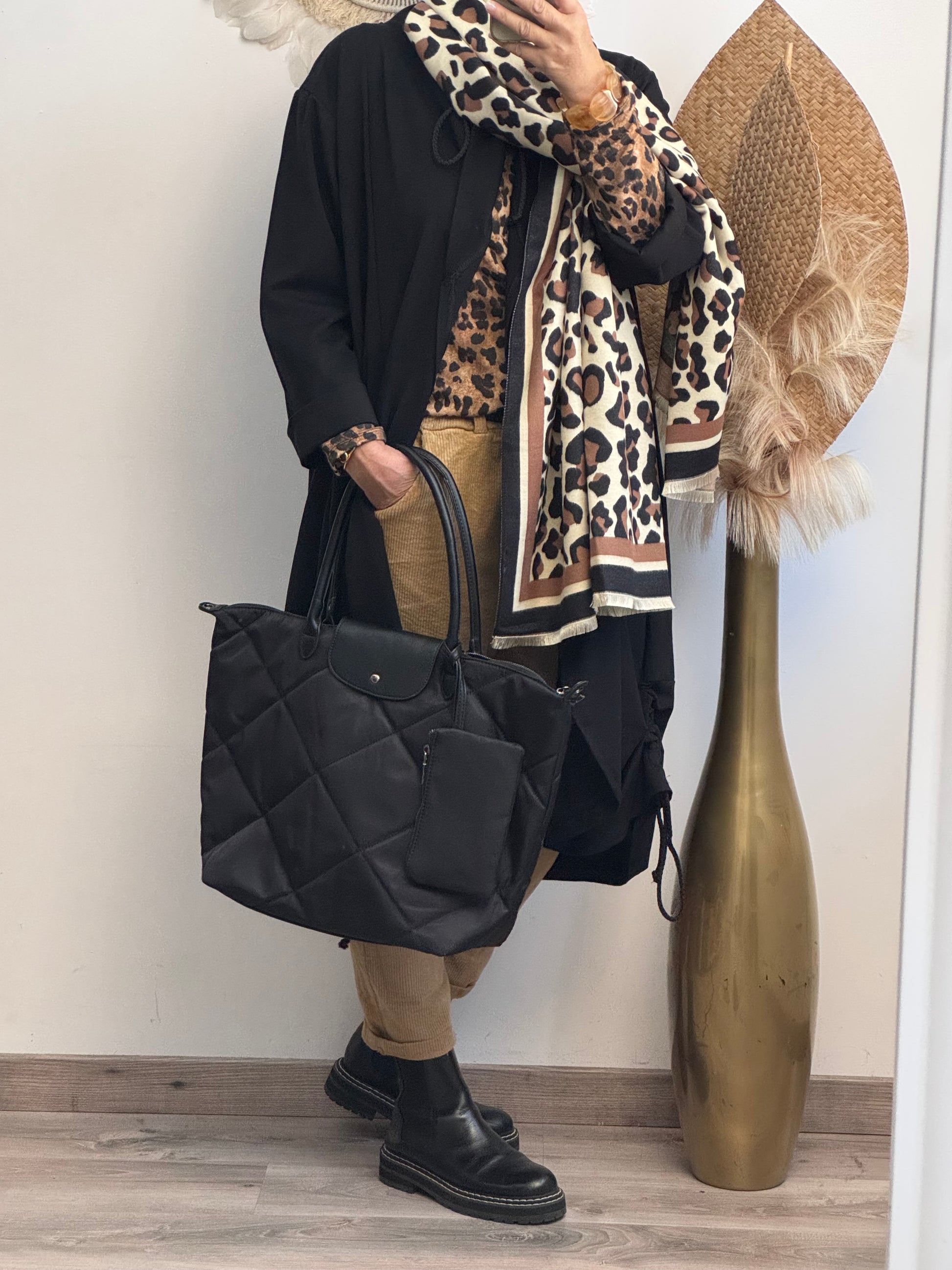 Sac noir matelassé