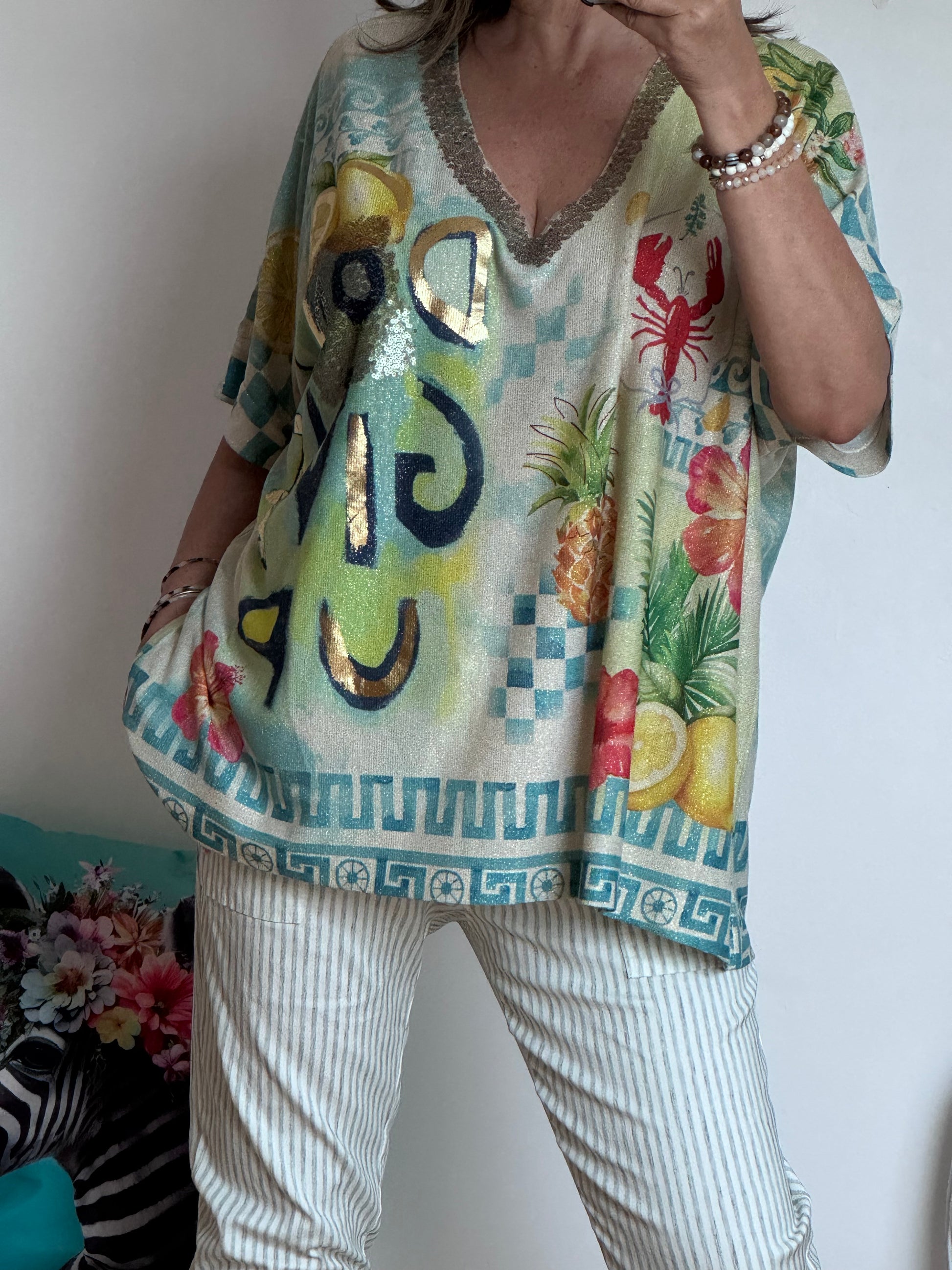 Haut oversize Don’t give up