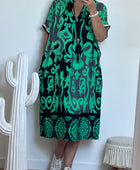 Robe arabesque verte et noire TU 40/48