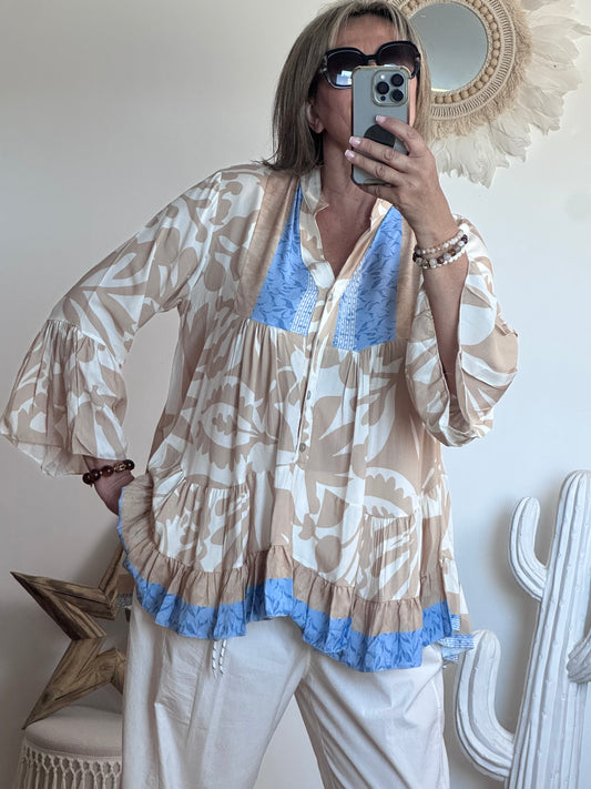 Blouse camélia beige