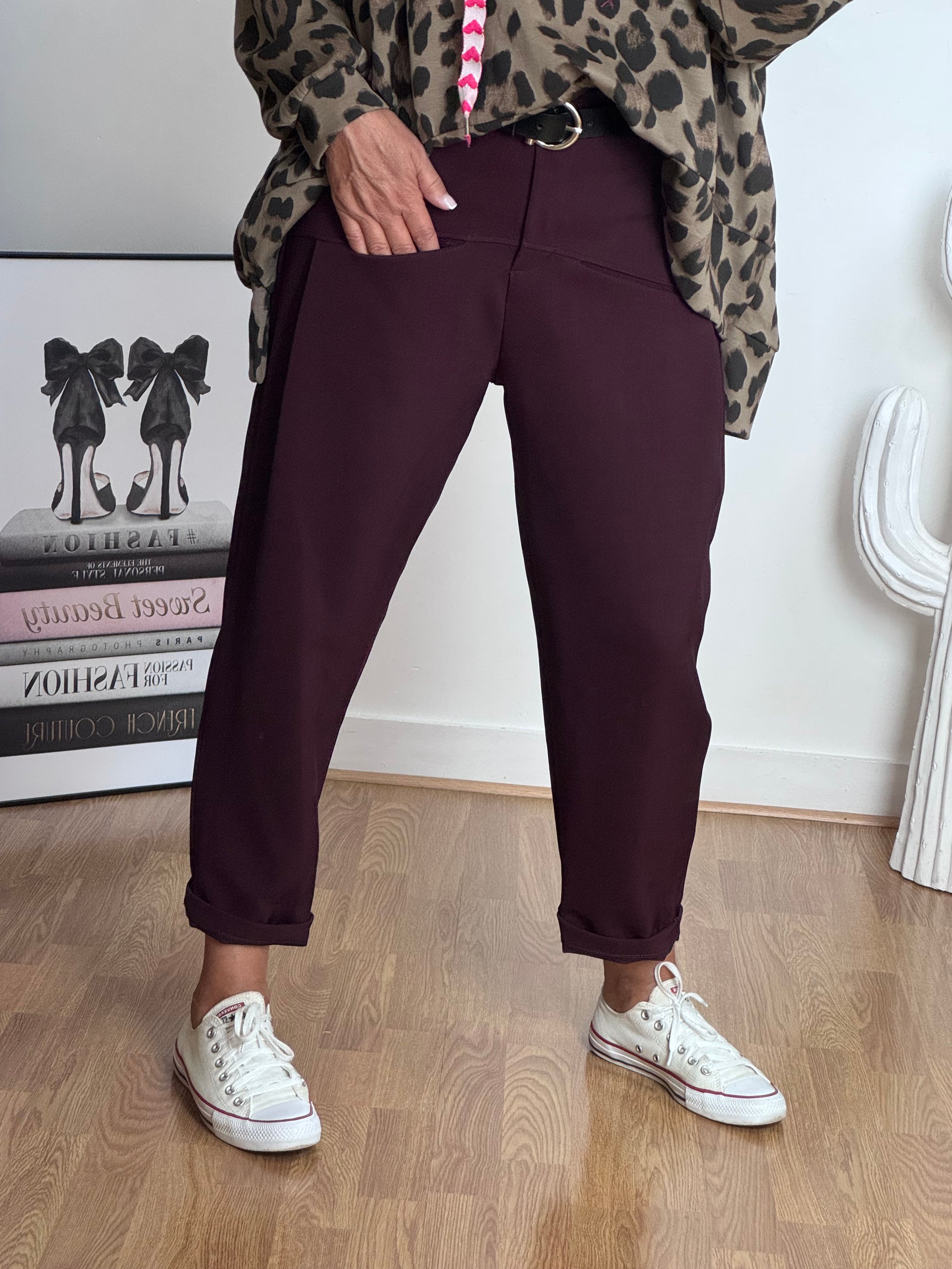 Pantalon Gabriel lie de vin TU 36/42