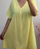 Robe gaz de coton jaune