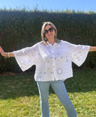 Chemise oversize bandana blanc