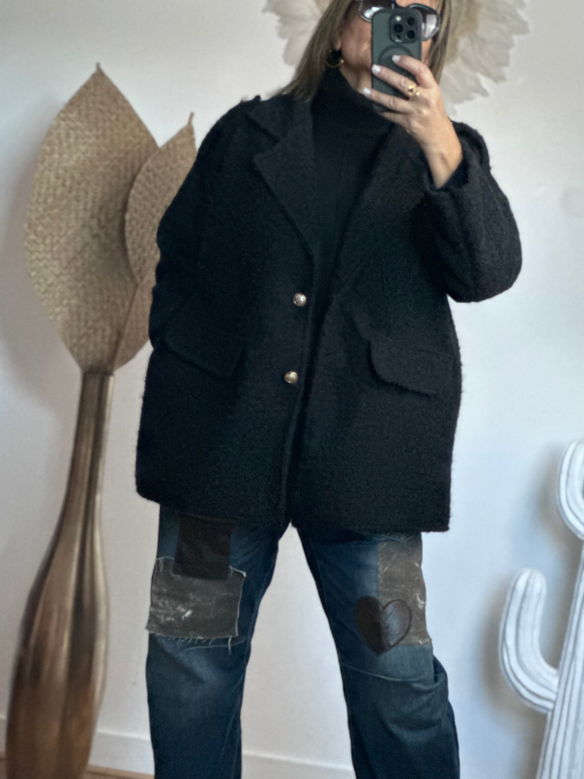 Veste moumoute noire