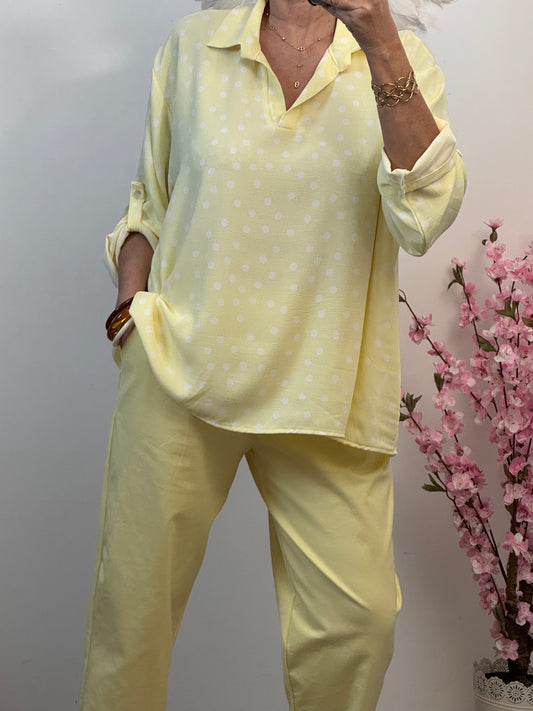 Blouse pois jaune TU 42/50
