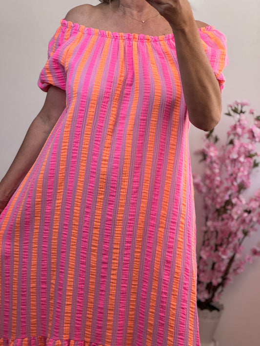 Robe gaz de coton Elsa rose