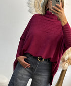 Pull col roulé prune TU 44/54