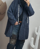 Manteau moumoute bleu