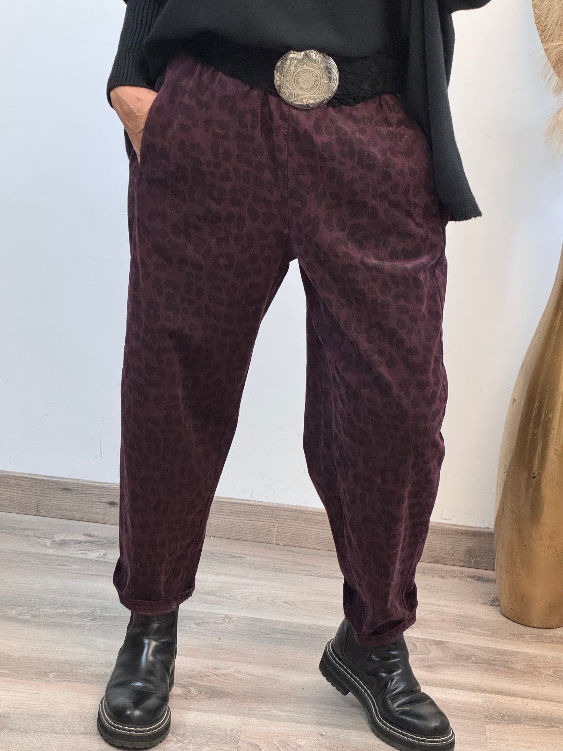 Pantalon Léo lie de vin