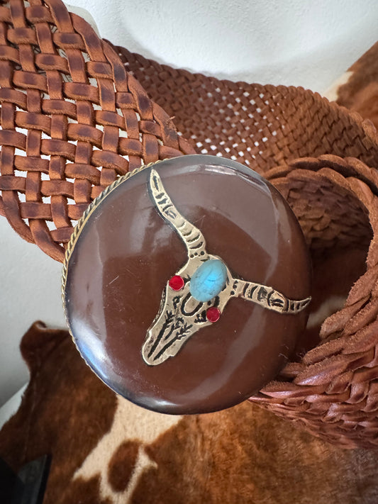 Ceinture bohème boucle tête de buffle