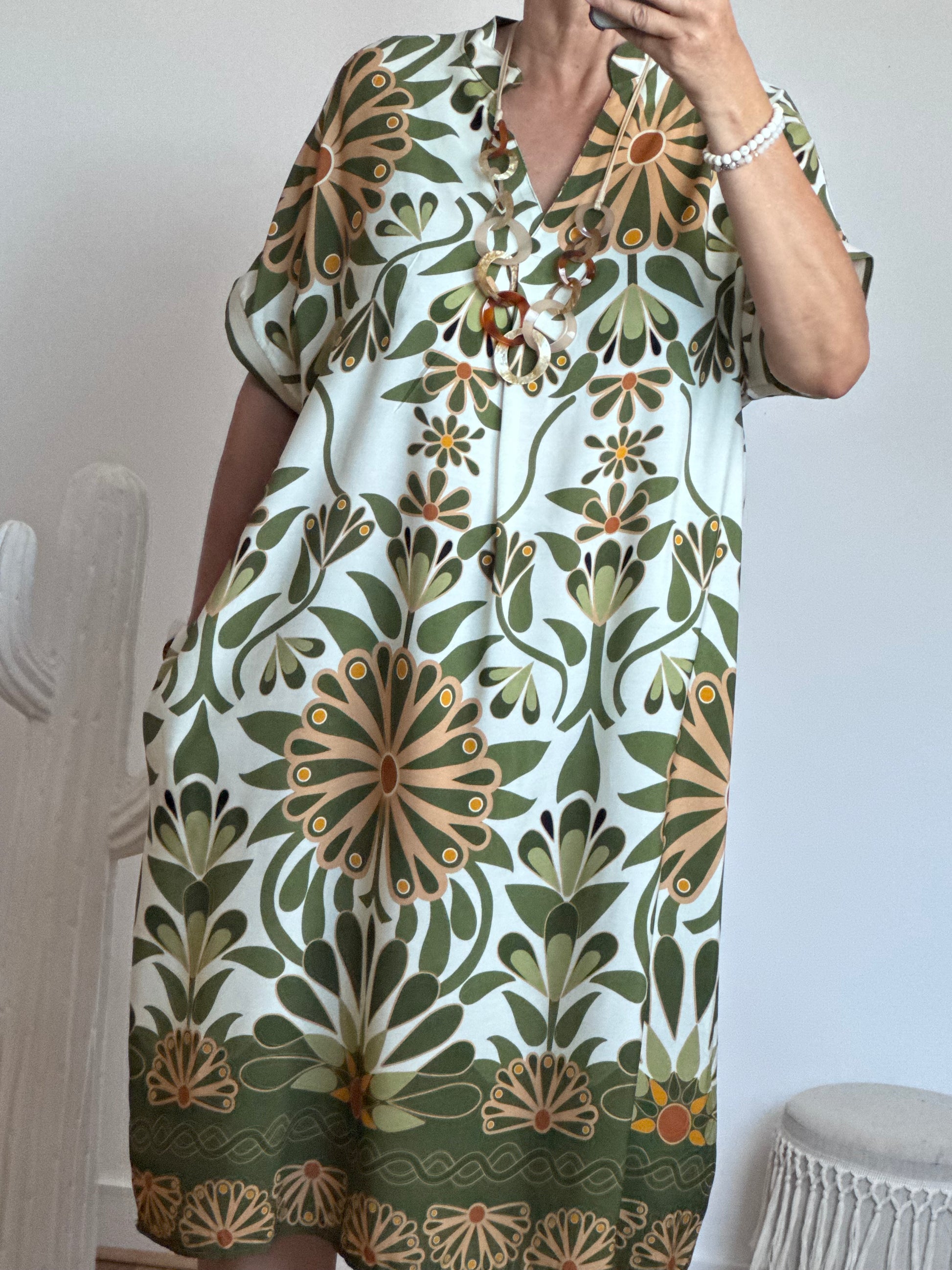 Robe Emma version longue kaki