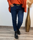 Jean mom fit bleu taille disponible du 44 au 52