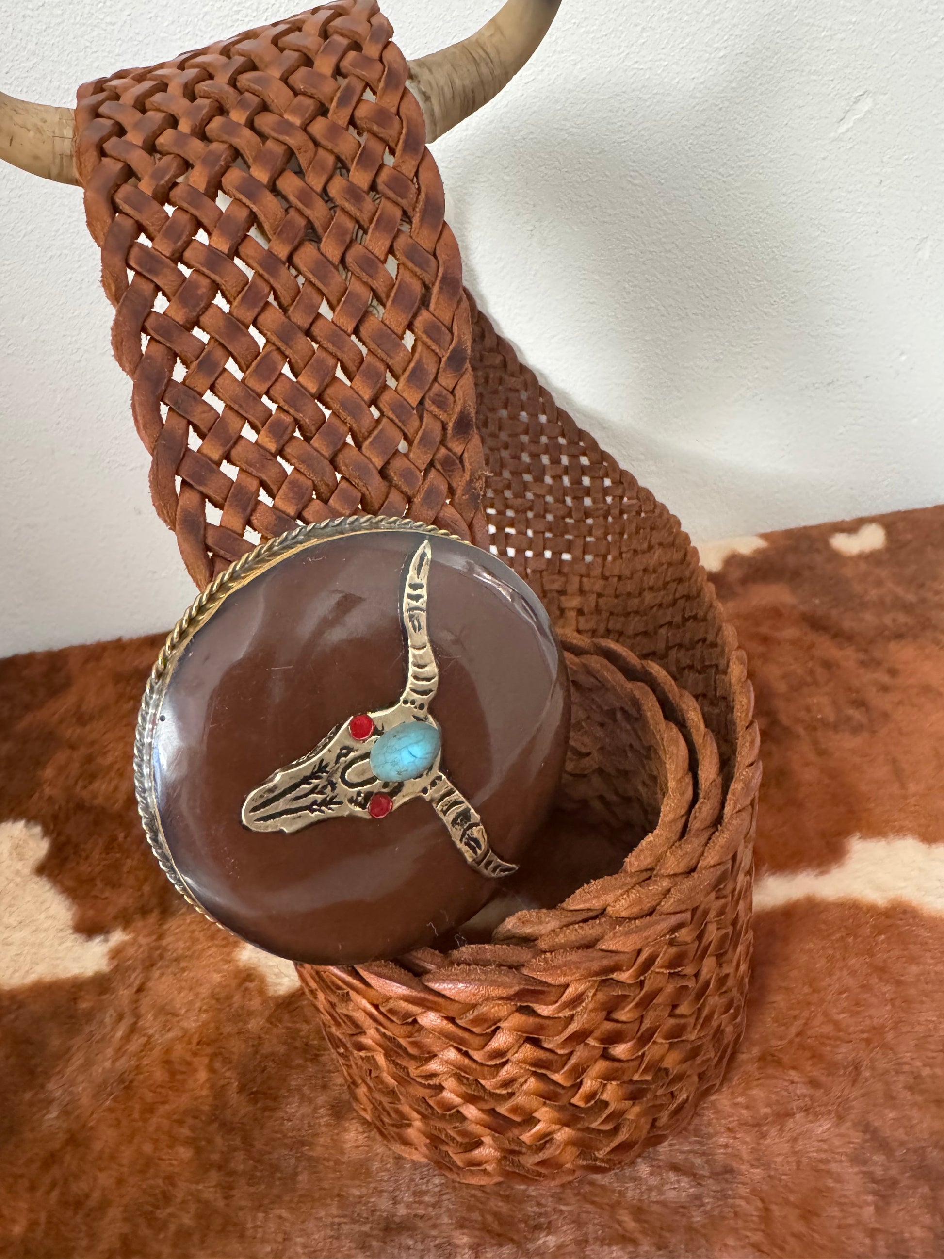 Ceinture bohème boucle tête de buffle