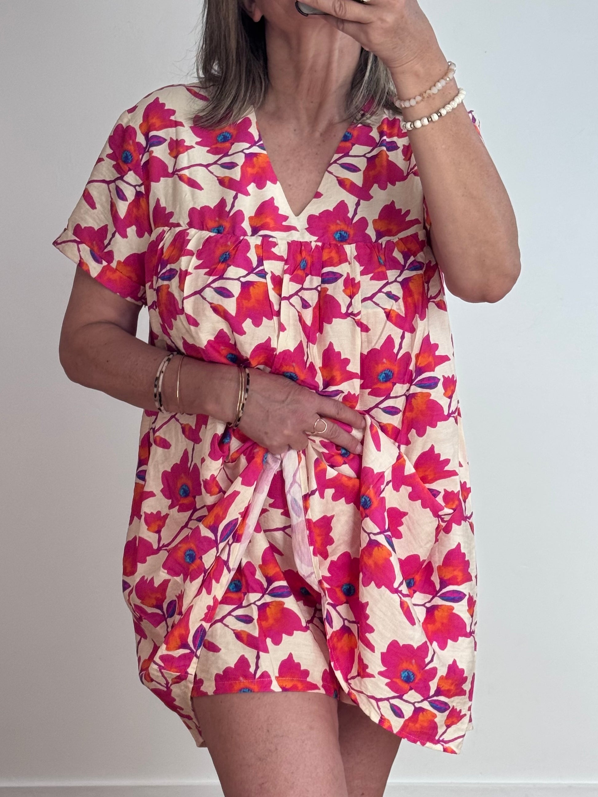 Robe shorty floral
