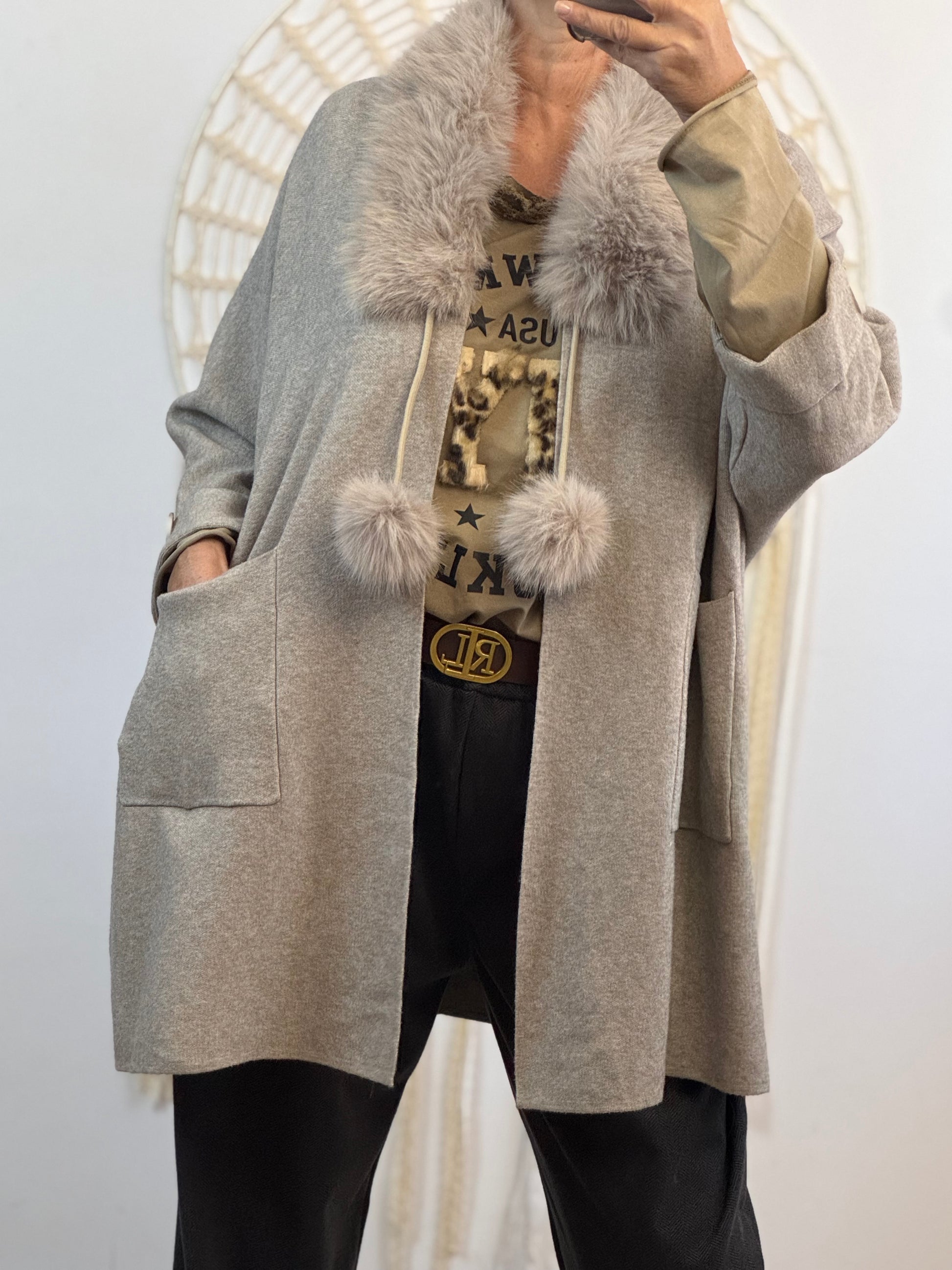 Veste longue taupe TU 42/50