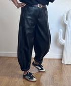 Pantalon barrel similicuir noir TU 38/46