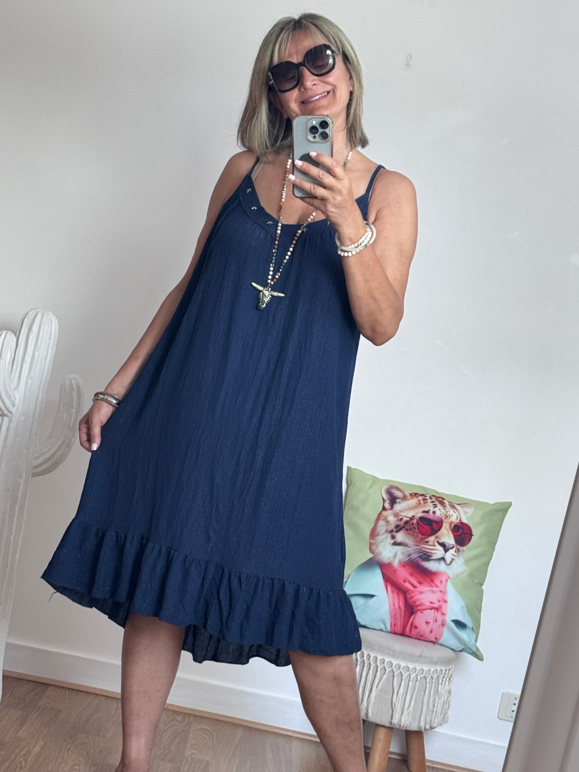 Robe d’été à bretelles marine