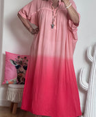 Robe tie and dye pêche/rose